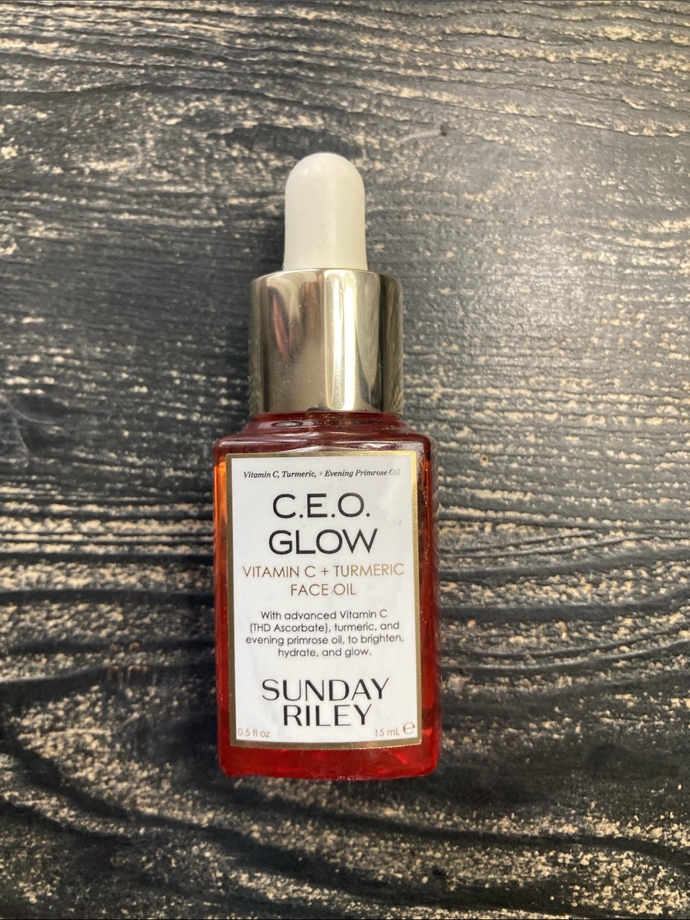 Sunday Riley C.E.O. Glow Vitamin C + Turmeric Face Oil — orange with gold cap